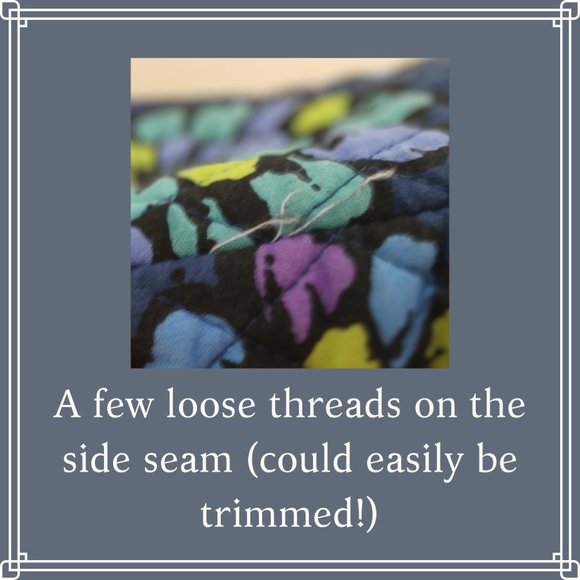 Vera Bradley Small Tote Purse Bag Handbag in Indigo Pop Retired Blue Pattern - Picture 12 of 16